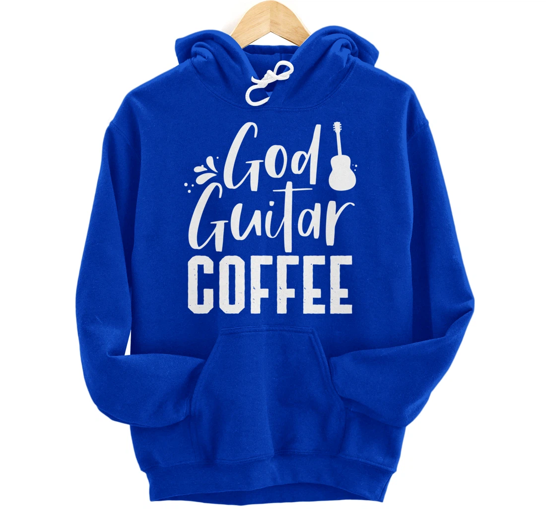 God Guitar Coffee Jesus Lover Christian Guitar Player Outfit Pullover Hoodie