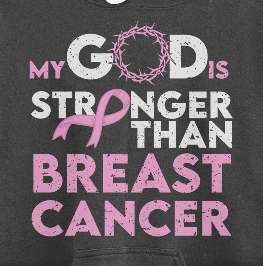 My god is stronger than breast cancer Pullover Hoodie