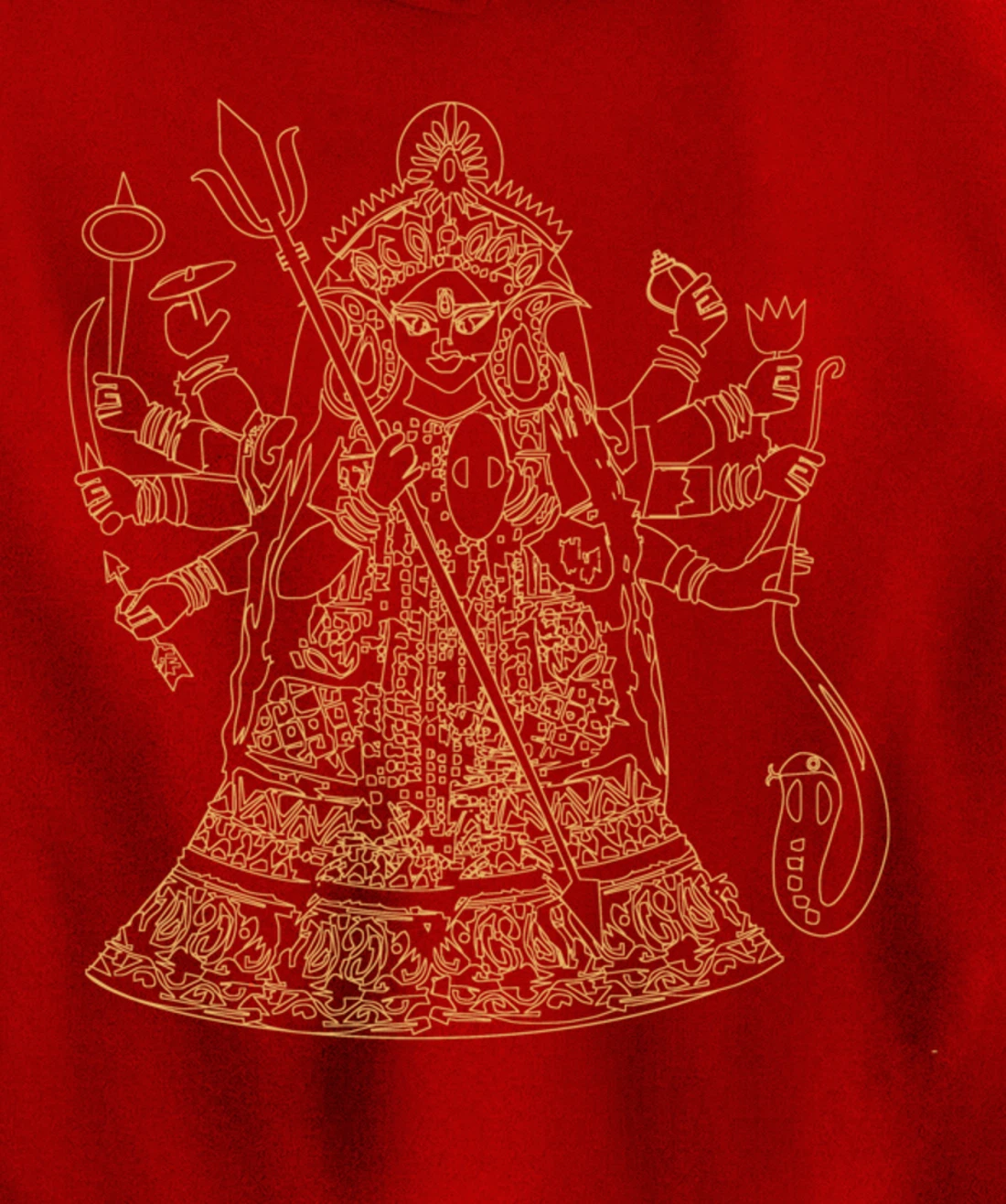 Durga Hindu Goddess Sanskrit Indian Warrior Pullover Hoodie
