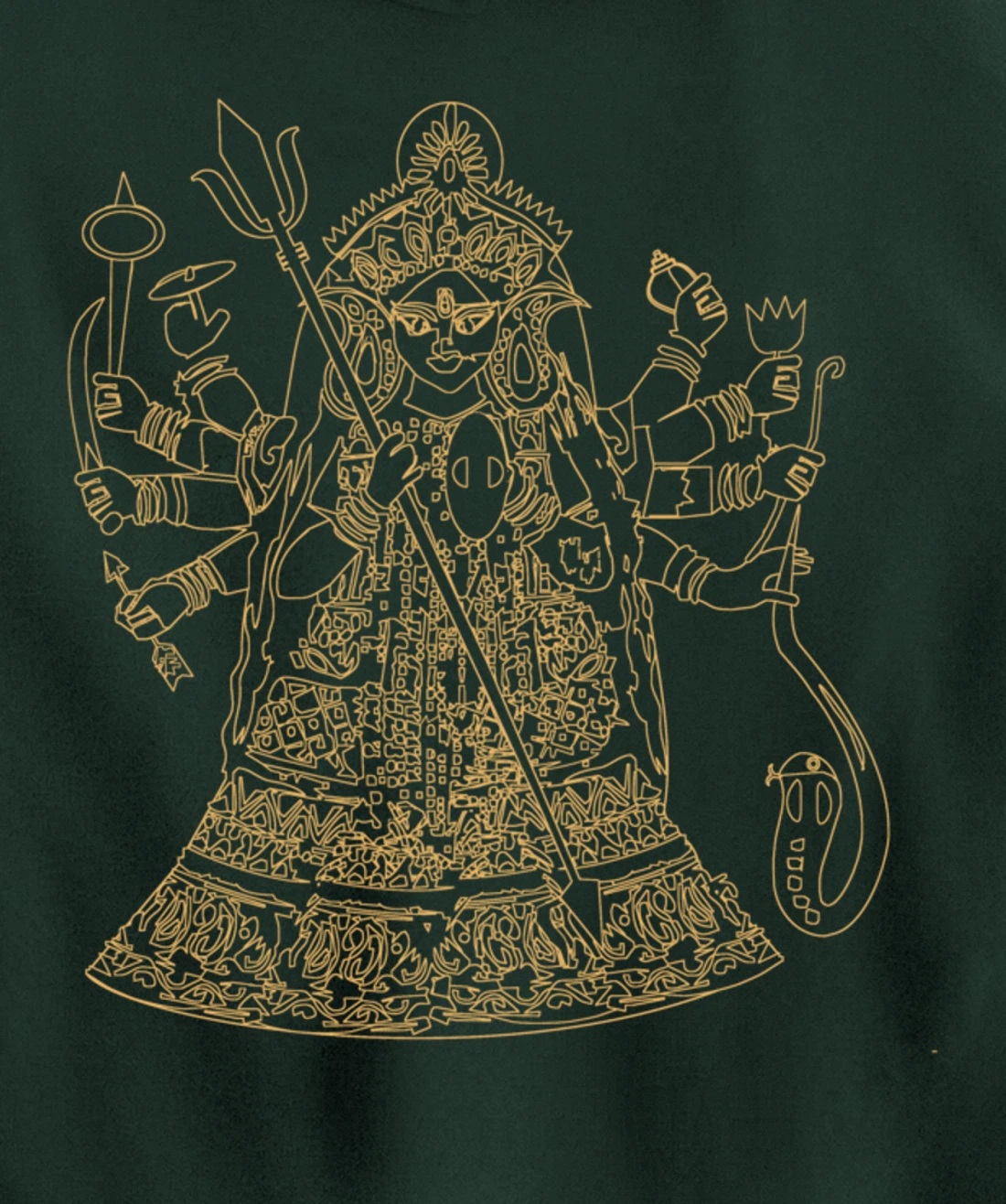 Durga Hindu Goddess Sanskrit Indian Warrior Pullover Hoodie