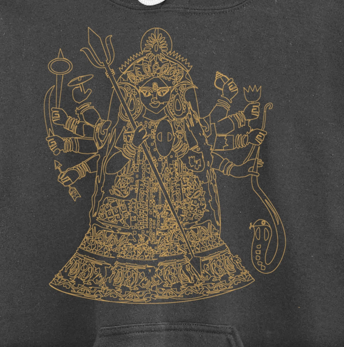 Durga Hindu Goddess Sanskrit Indian Warrior Pullover Hoodie