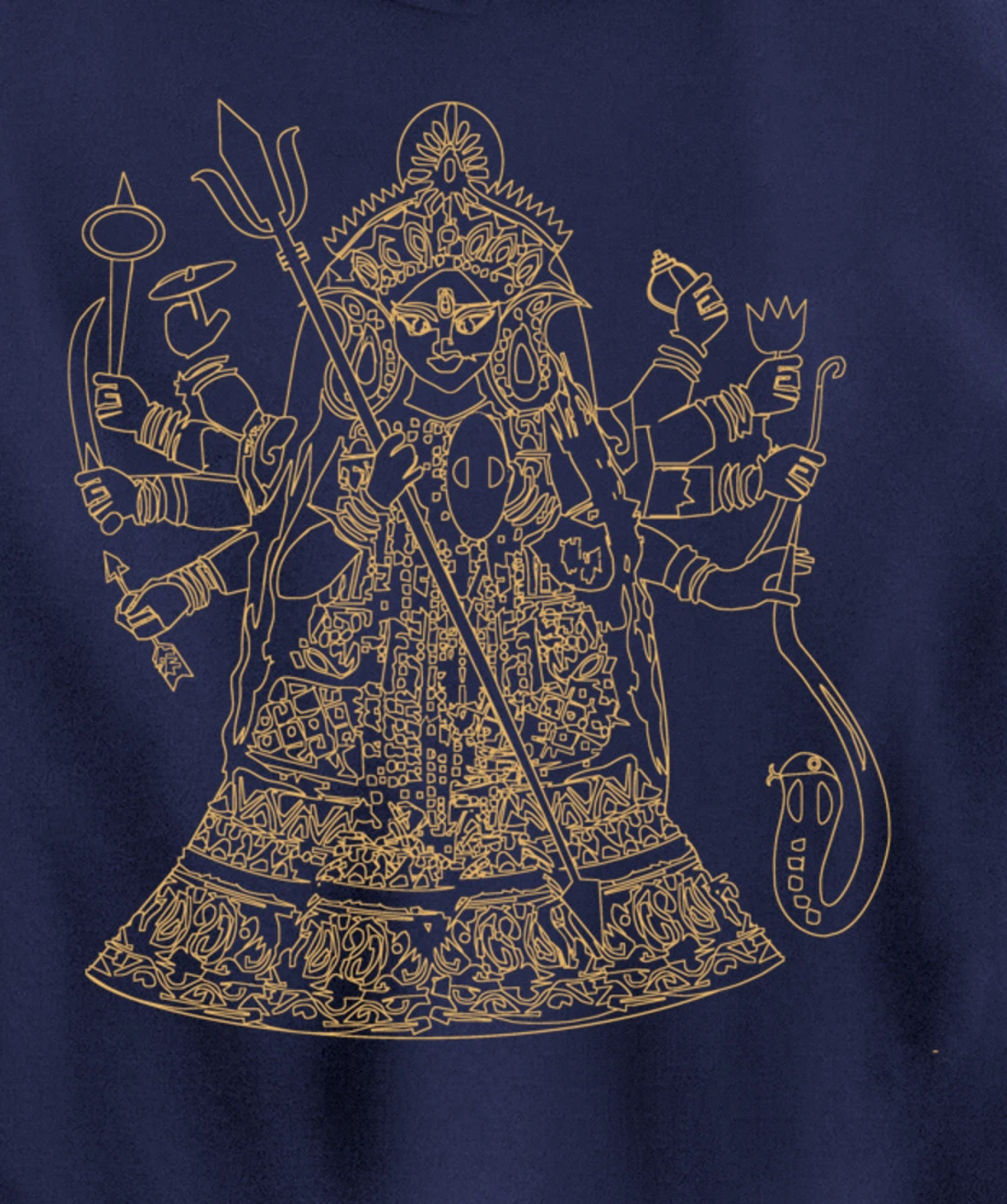 Durga Hindu Goddess Sanskrit Indian Warrior Pullover Hoodie