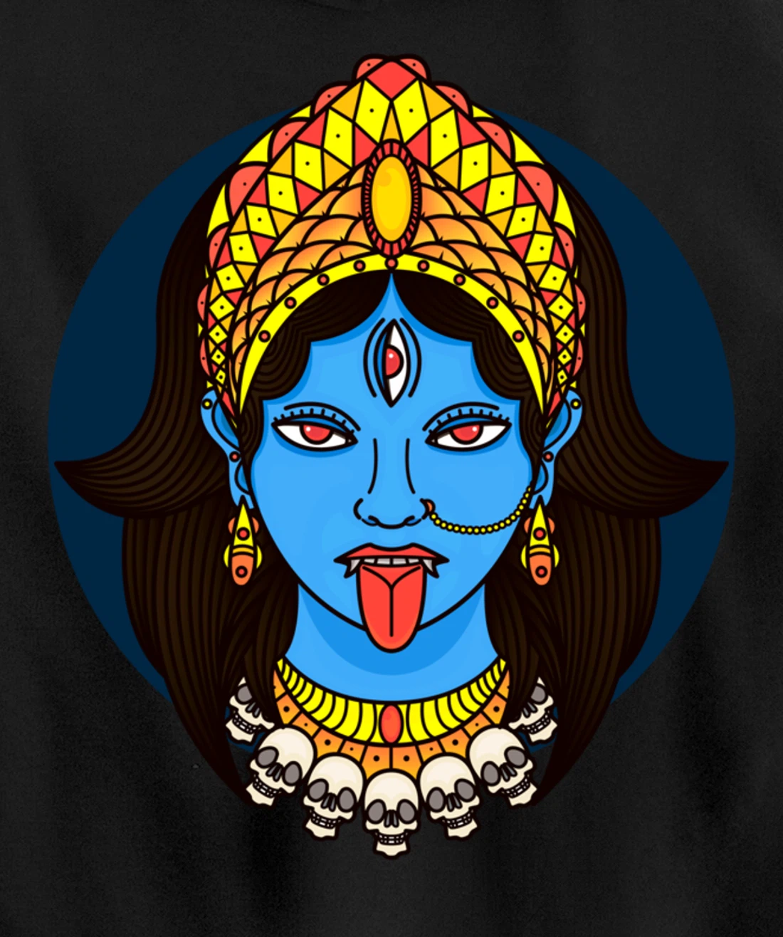 Kali Dark Hindu Goddess Pullover Hoodie