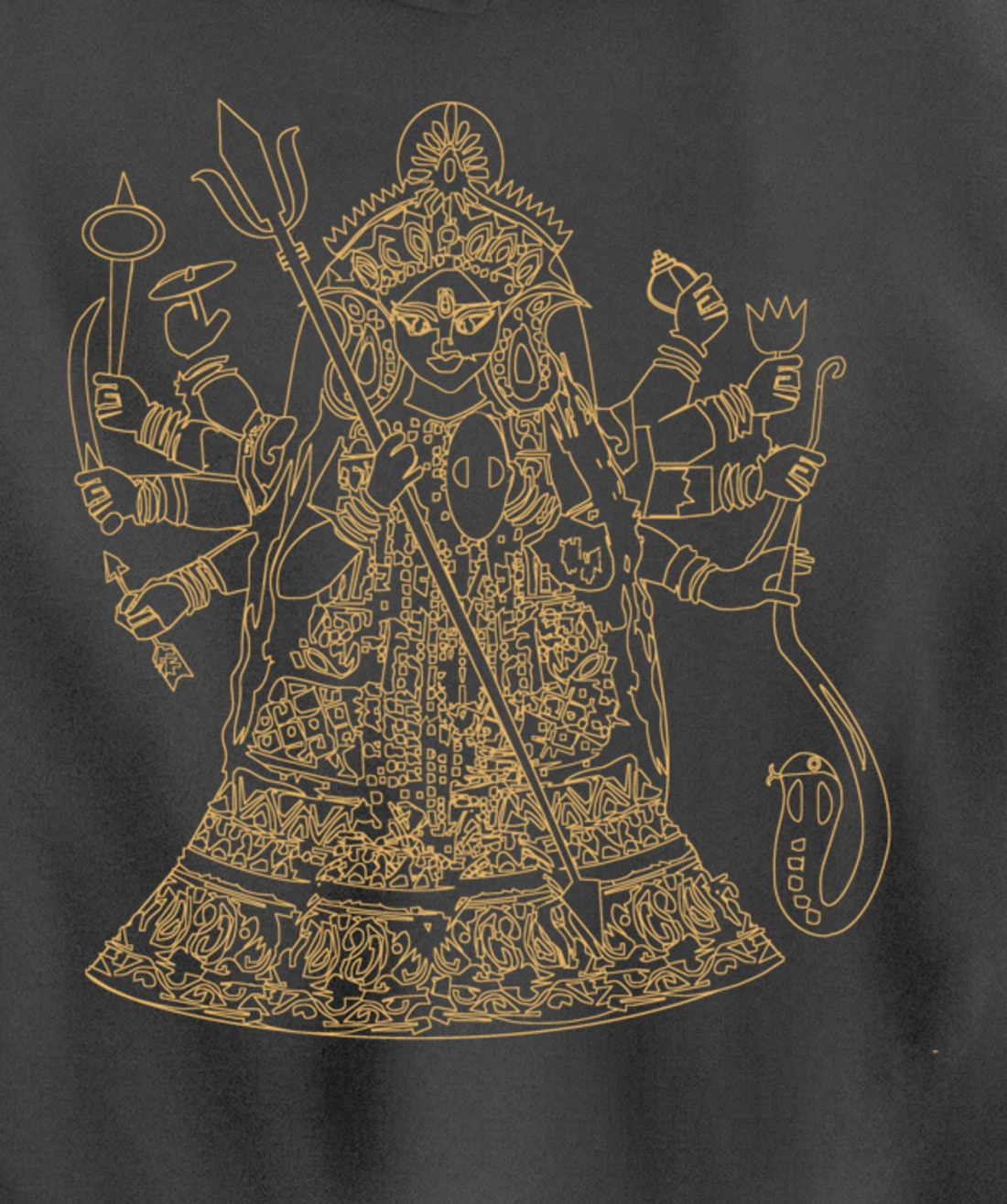 Durga Hindu Goddess Sanskrit Indian Warrior Pullover Hoodie