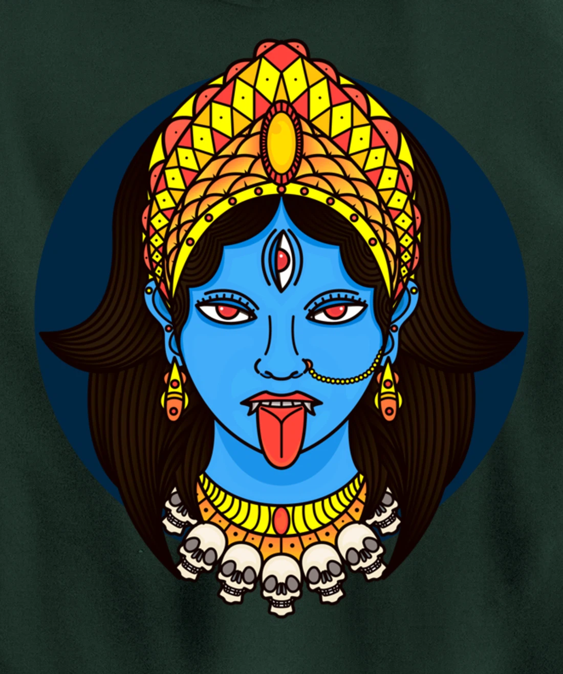Kali Dark Hindu Goddess Pullover Hoodie