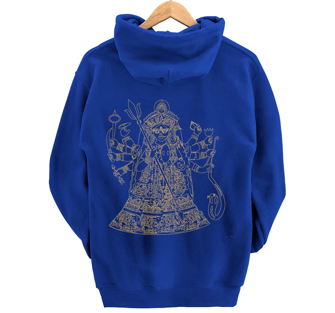 Durga Hindu Goddess Sanskrit Indian Warrior Pullover Hoodie