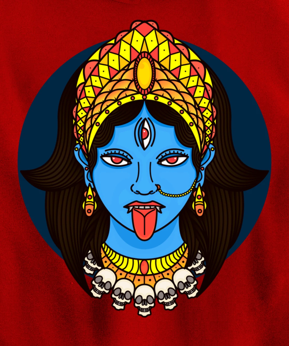 Kali Dark Hindu Goddess Pullover Hoodie