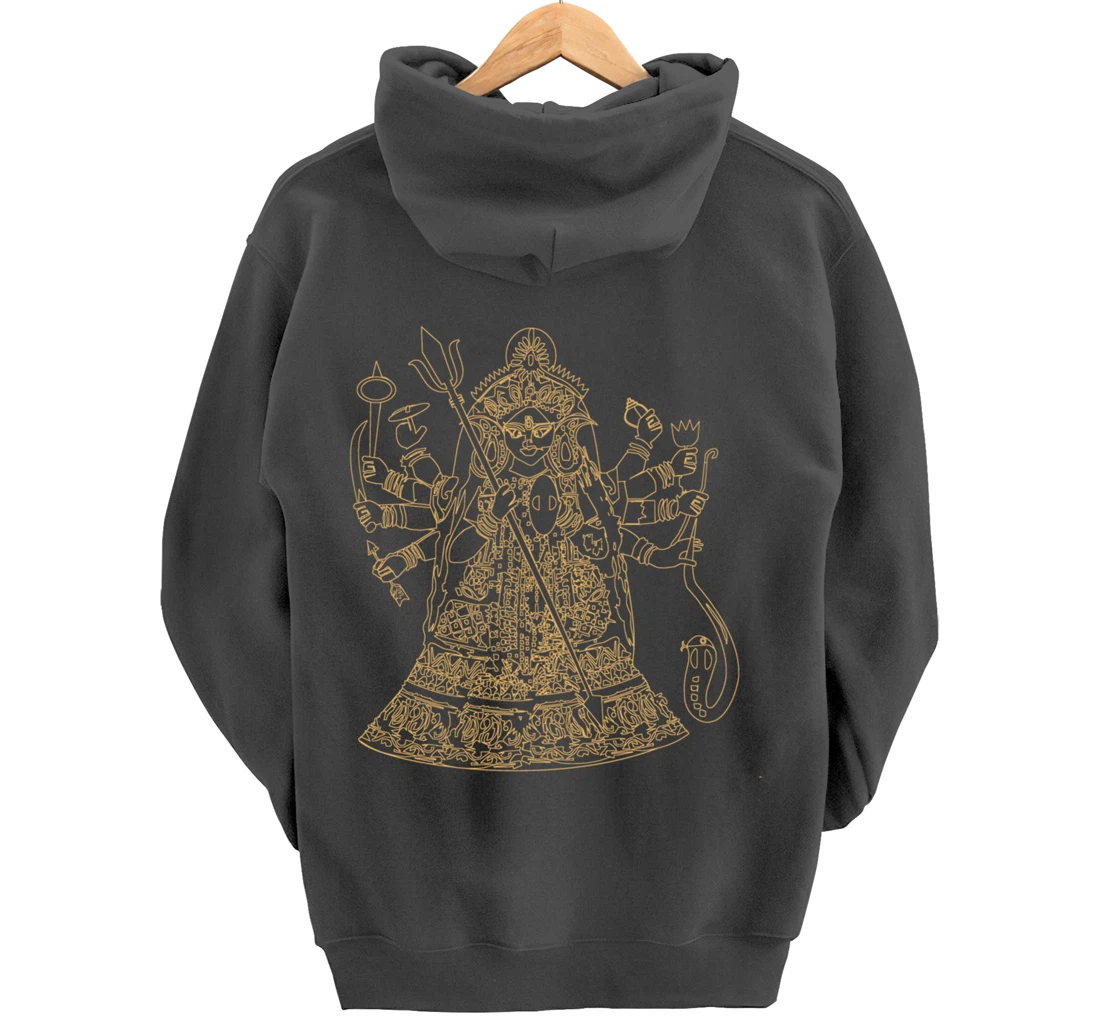 Durga Hindu Goddess Sanskrit Indian Warrior Pullover Hoodie