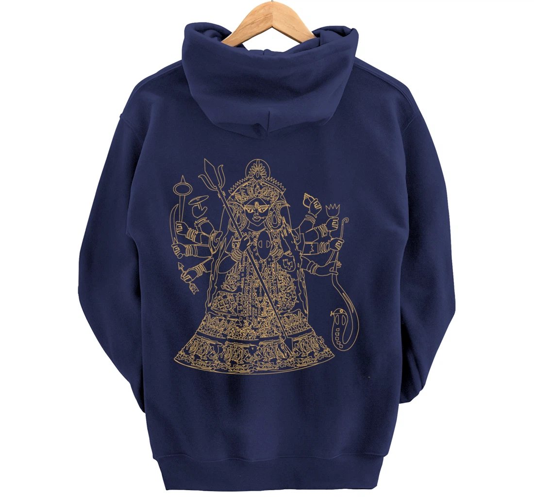 Durga Hindu Goddess Sanskrit Indian Warrior Pullover Hoodie