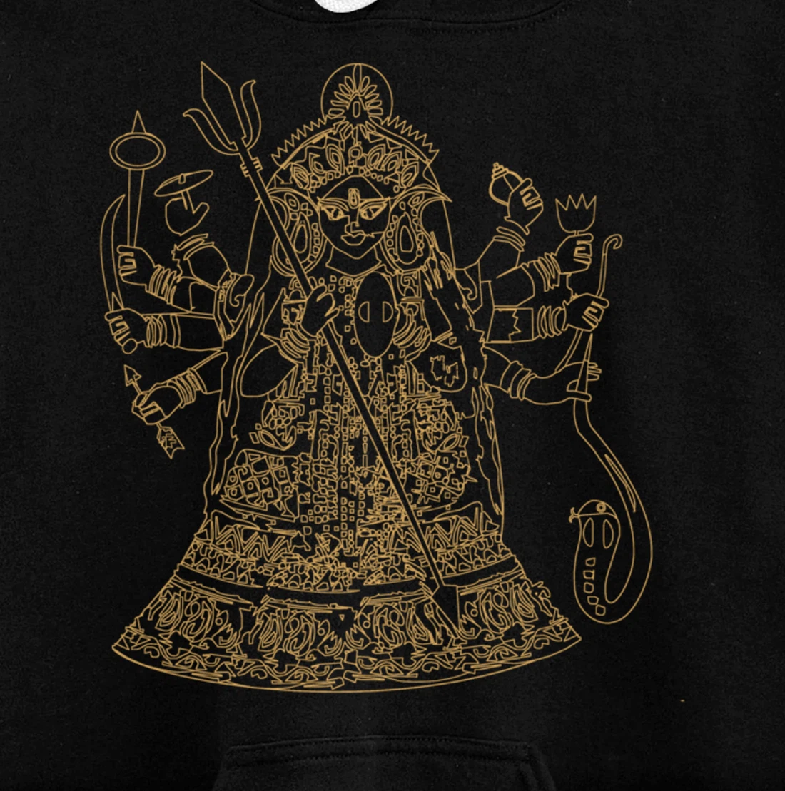 Durga Hindu Goddess Sanskrit Indian Warrior Pullover Hoodie