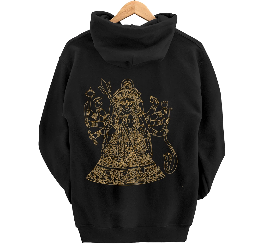 Durga Hindu Goddess Sanskrit Indian Warrior Pullover Hoodie