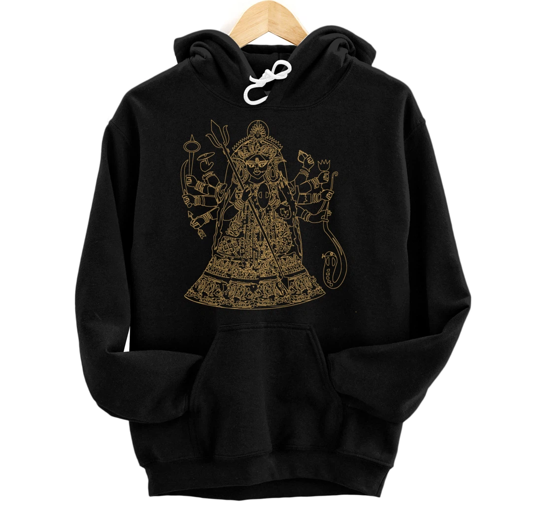 Durga Hindu Goddess Sanskrit Indian Warrior Pullover Hoodie