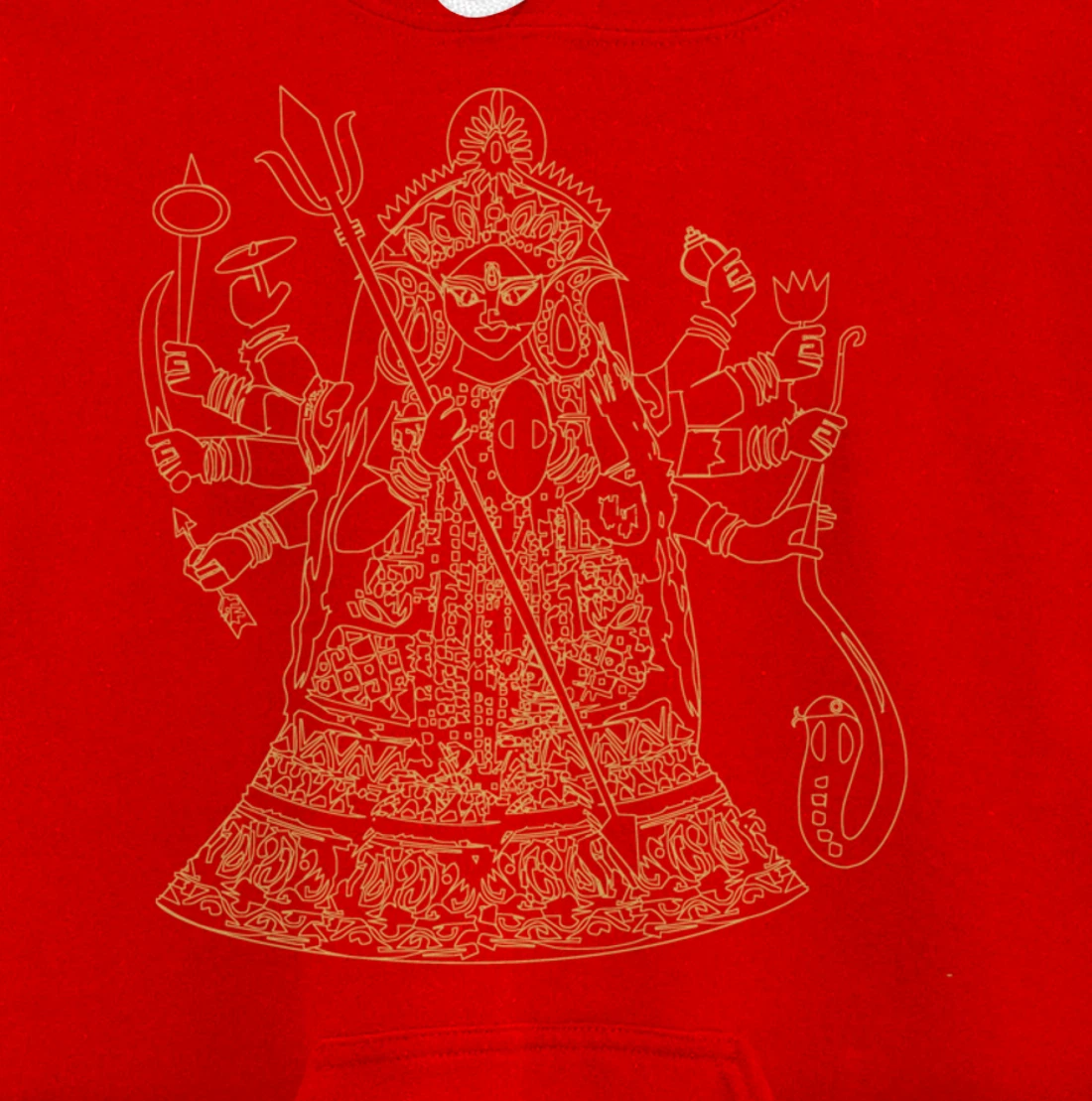 Durga Hindu Goddess Sanskrit Indian Warrior Pullover Hoodie