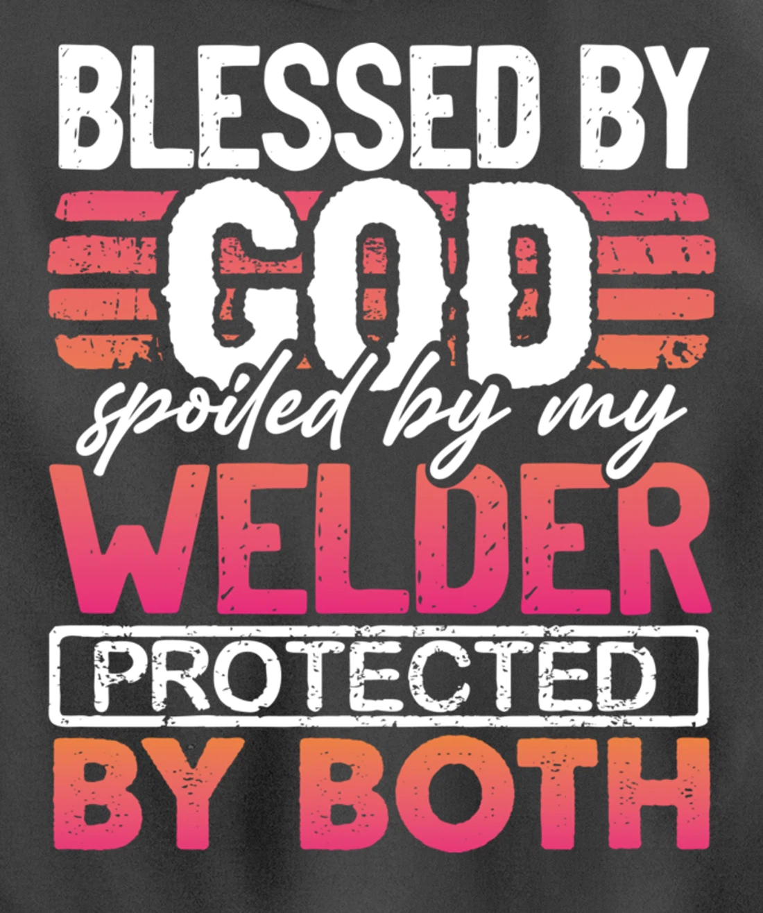 Blessed by God Spoiled by My Welder Protected by Both Wife Pullover Hoodie