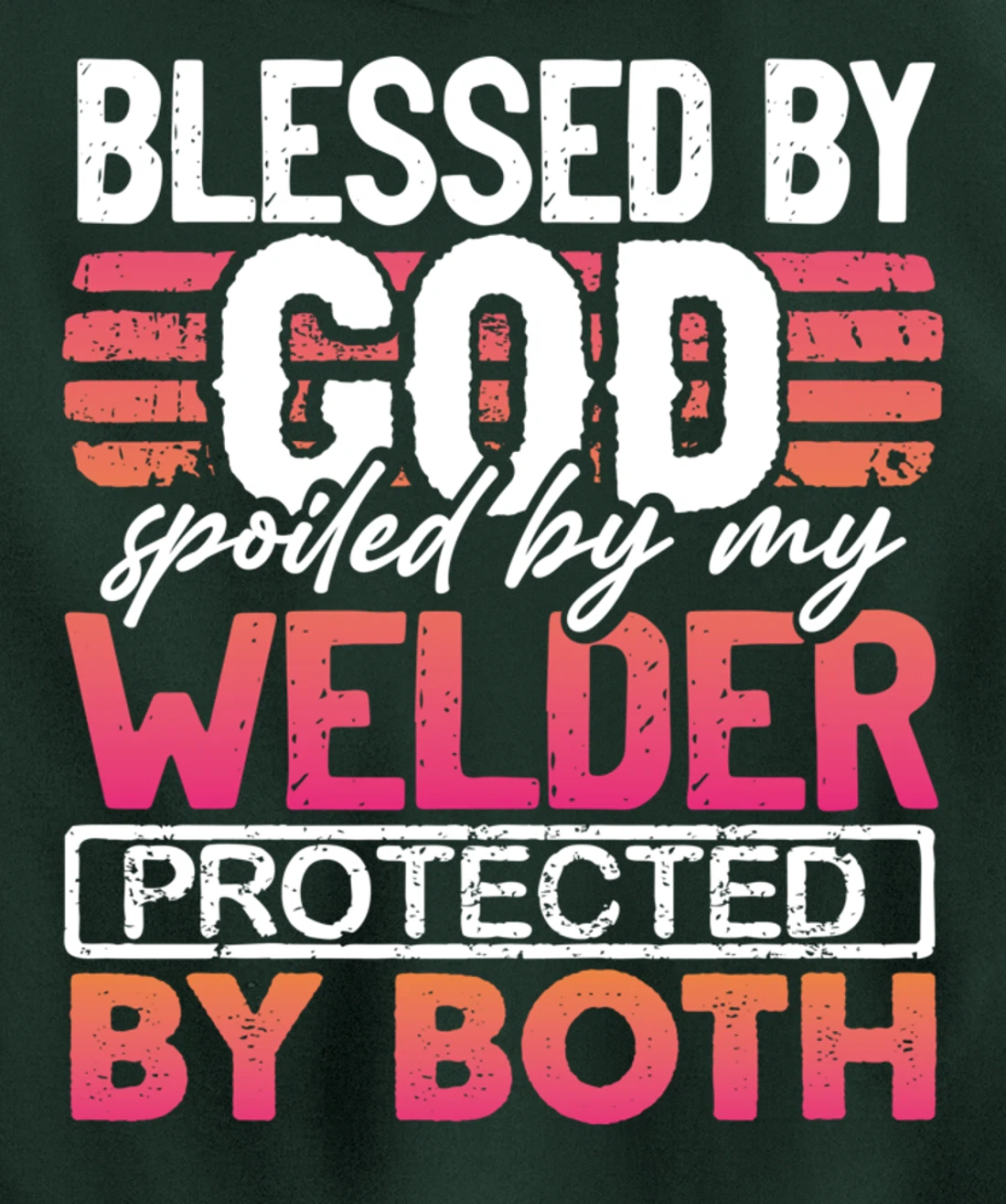Blessed by God Spoiled by My Welder Protected by Both Wife Pullover Hoodie