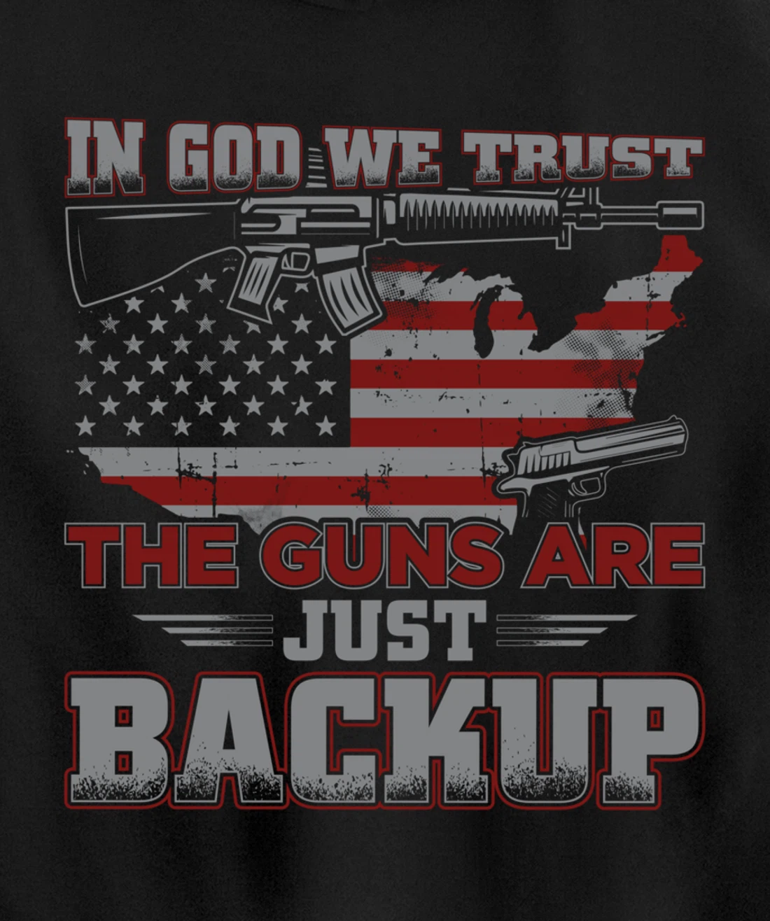2nd Amendment In God We Trust The Guns Are Backup Pullover Hoodie