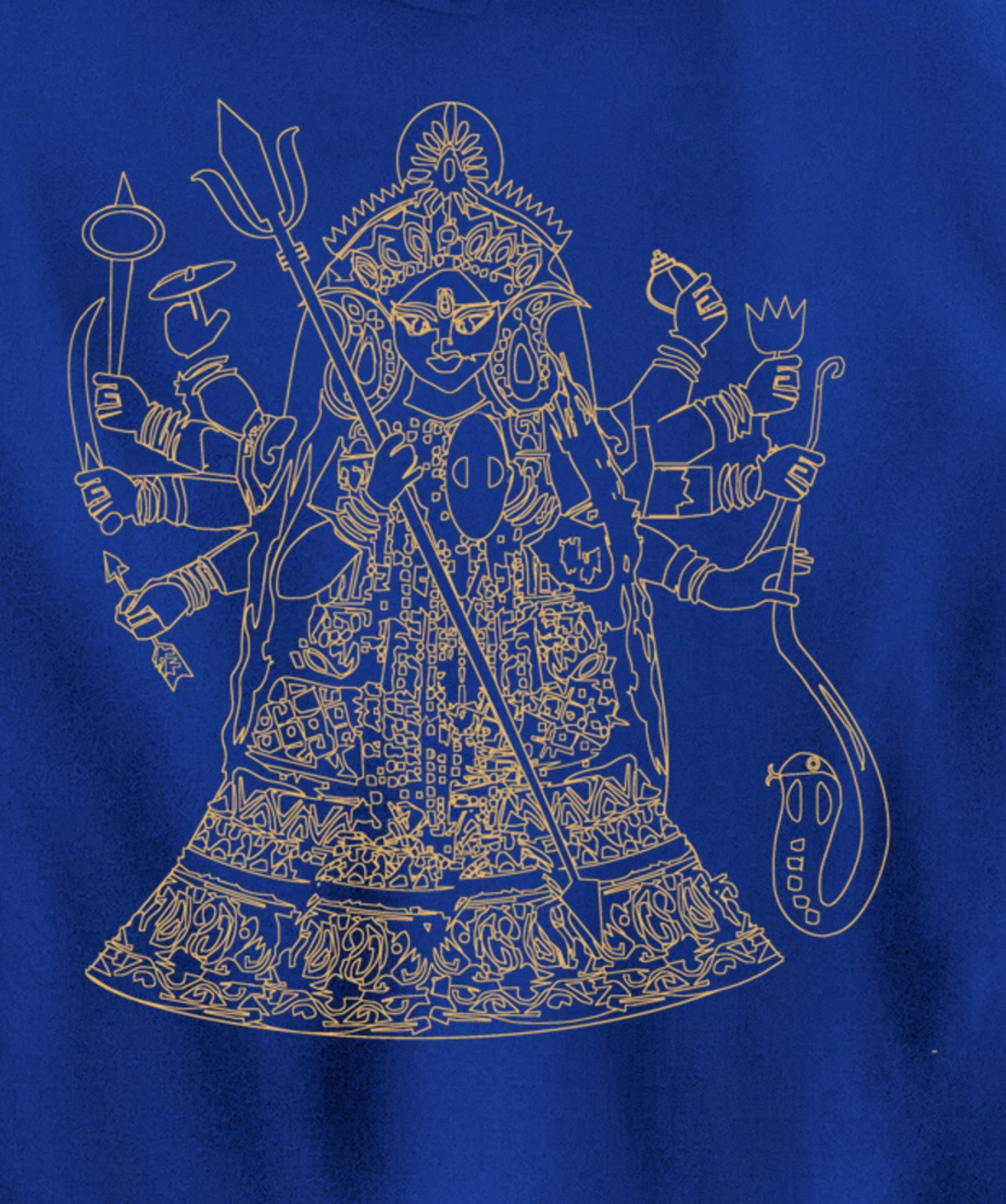 Durga Hindu Goddess Sanskrit Indian Warrior Pullover Hoodie