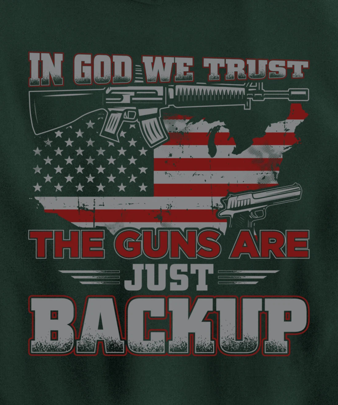 2nd Amendment In God We Trust The Guns Are Backup Pullover Hoodie