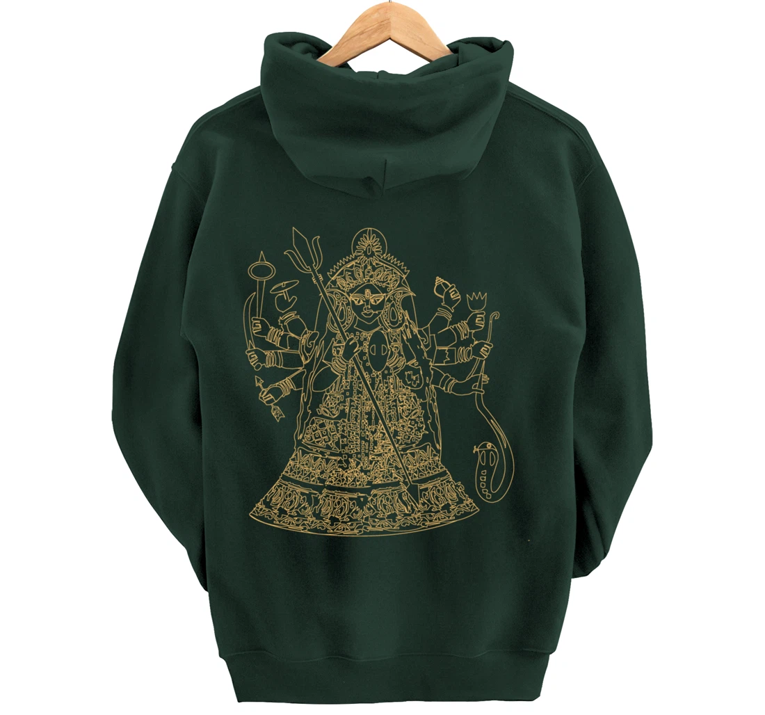 Durga Hindu Goddess Sanskrit Indian Warrior Pullover Hoodie
