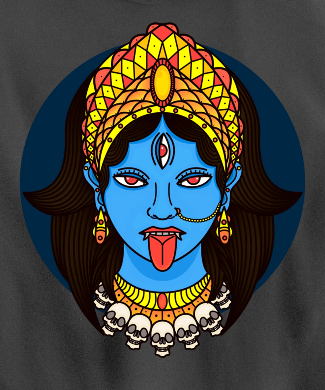 Kali Dark Hindu Goddess Pullover Hoodie