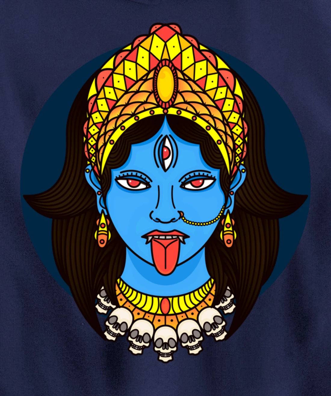Kali Dark Hindu Goddess Pullover Hoodie
