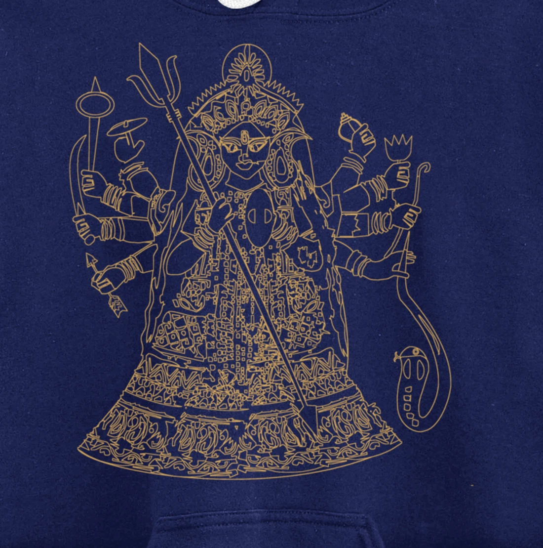Durga Hindu Goddess Sanskrit Indian Warrior Pullover Hoodie