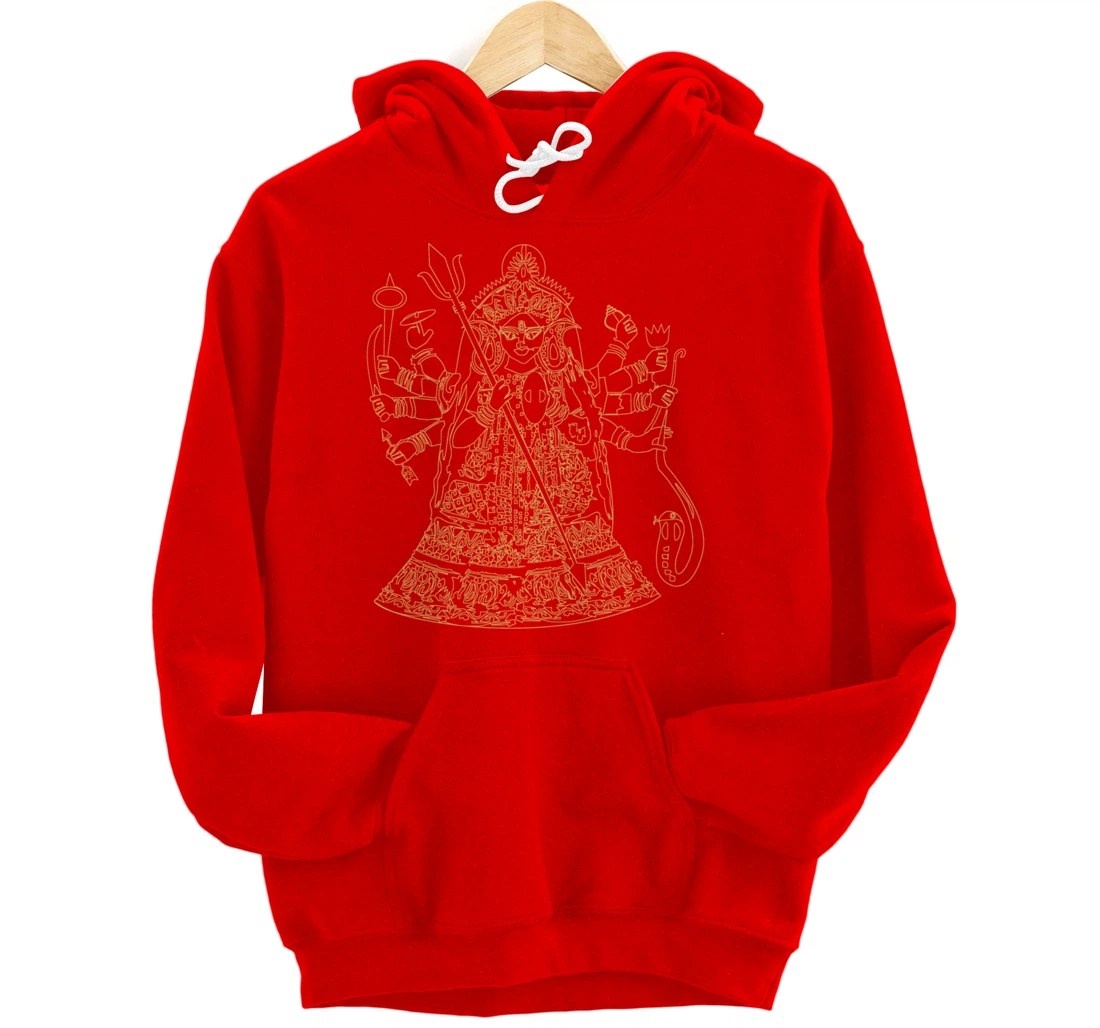 Durga Hindu Goddess Sanskrit Indian Warrior Pullover Hoodie