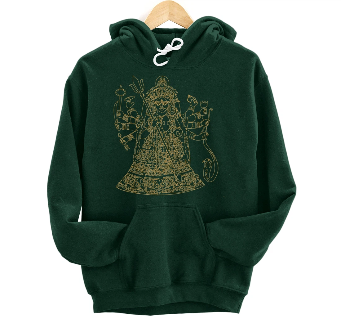 Durga Hindu Goddess Sanskrit Indian Warrior Pullover Hoodie