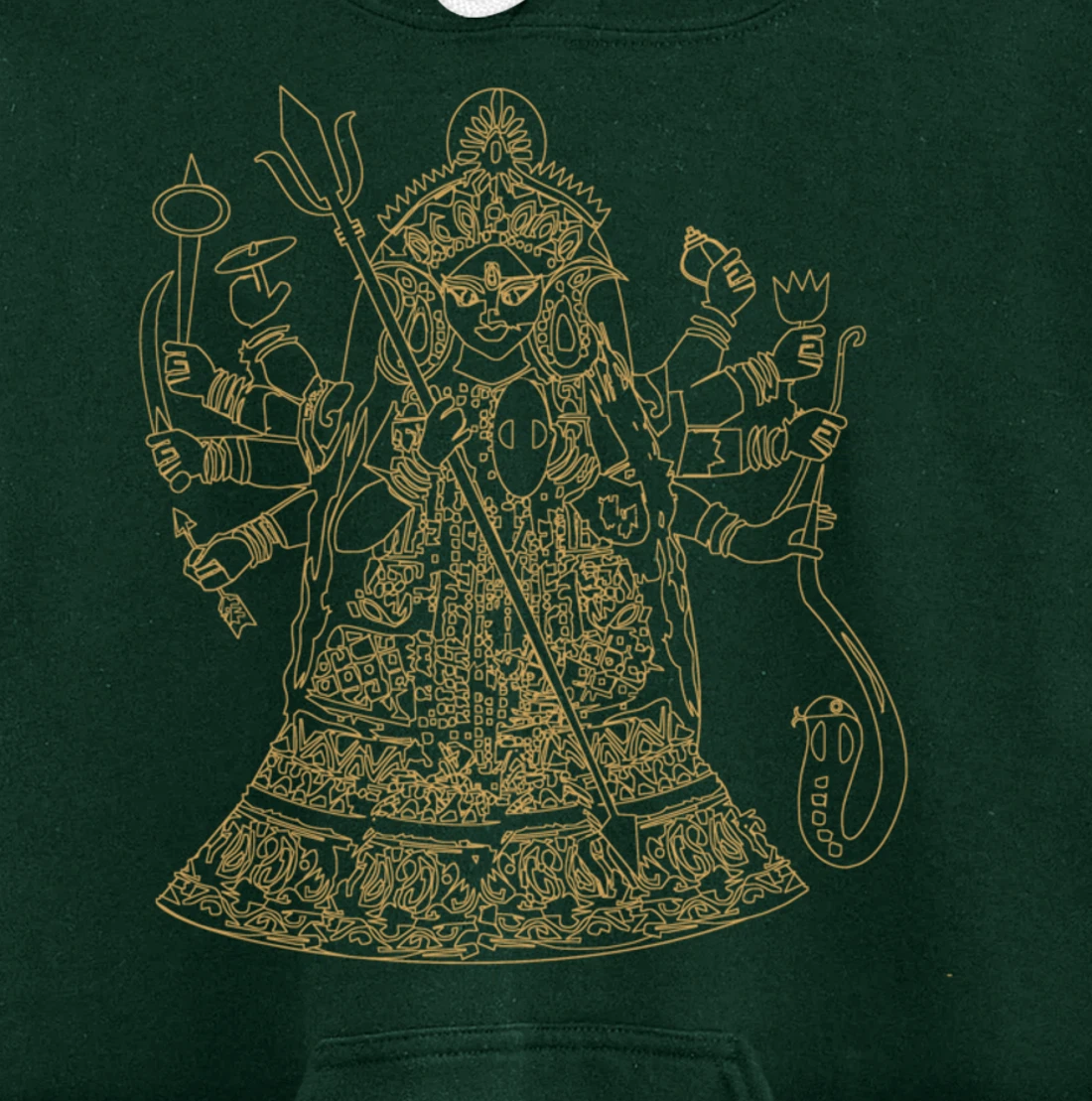 Durga Hindu Goddess Sanskrit Indian Warrior Pullover Hoodie