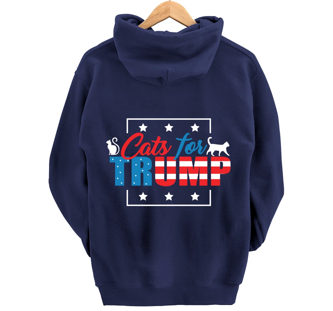 Cats For Trump - Funny Republican Cat Lovers Pullover Hoodie