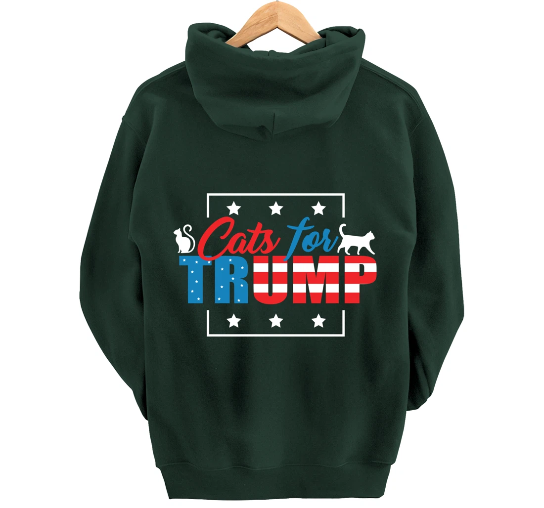 Cats For Trump - Funny Republican Cat Lovers Pullover Hoodie