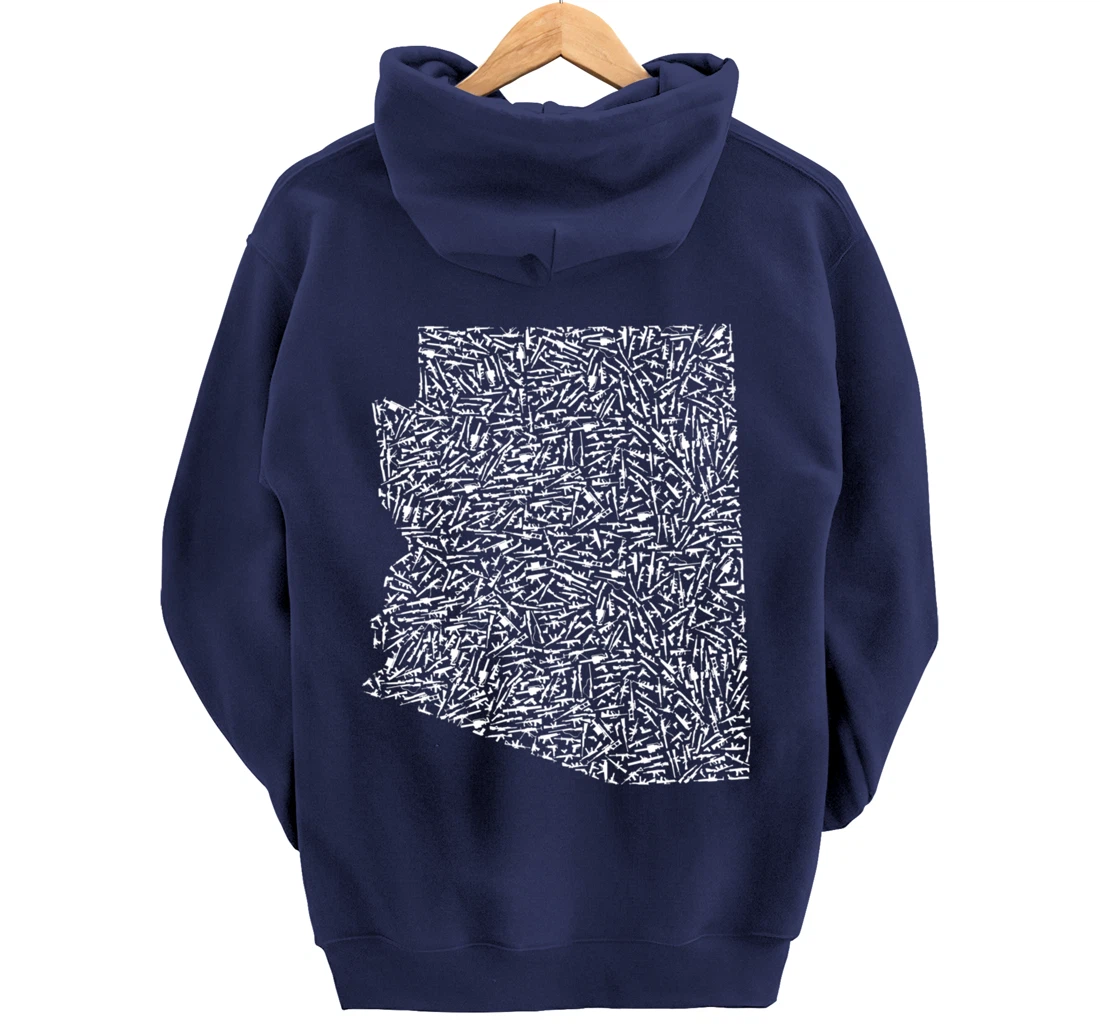 Graphic Arizona America Distressed Trump Gun Gift Idea Pullover Hoodie