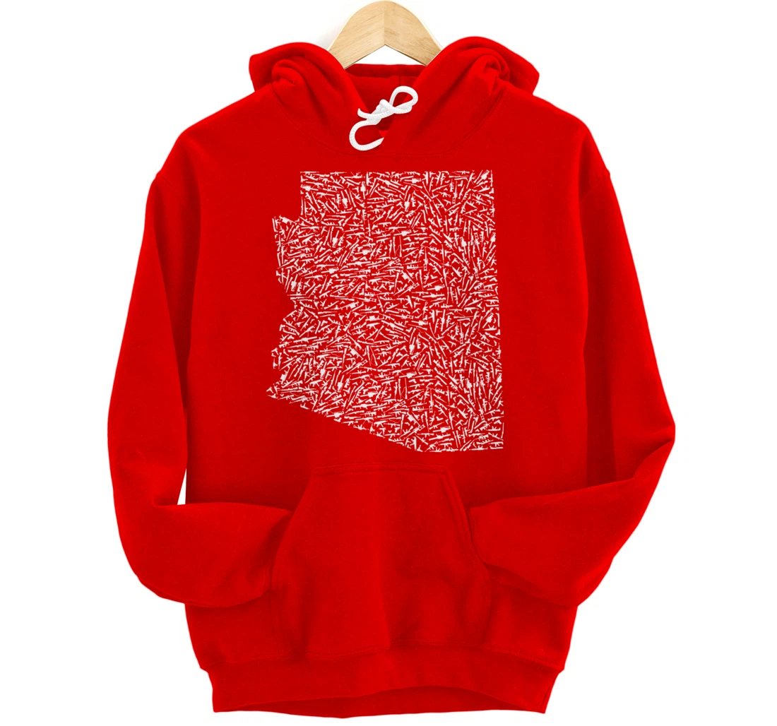 Graphic Arizona America Distressed Trump Gun Gift Idea Pullover Hoodie