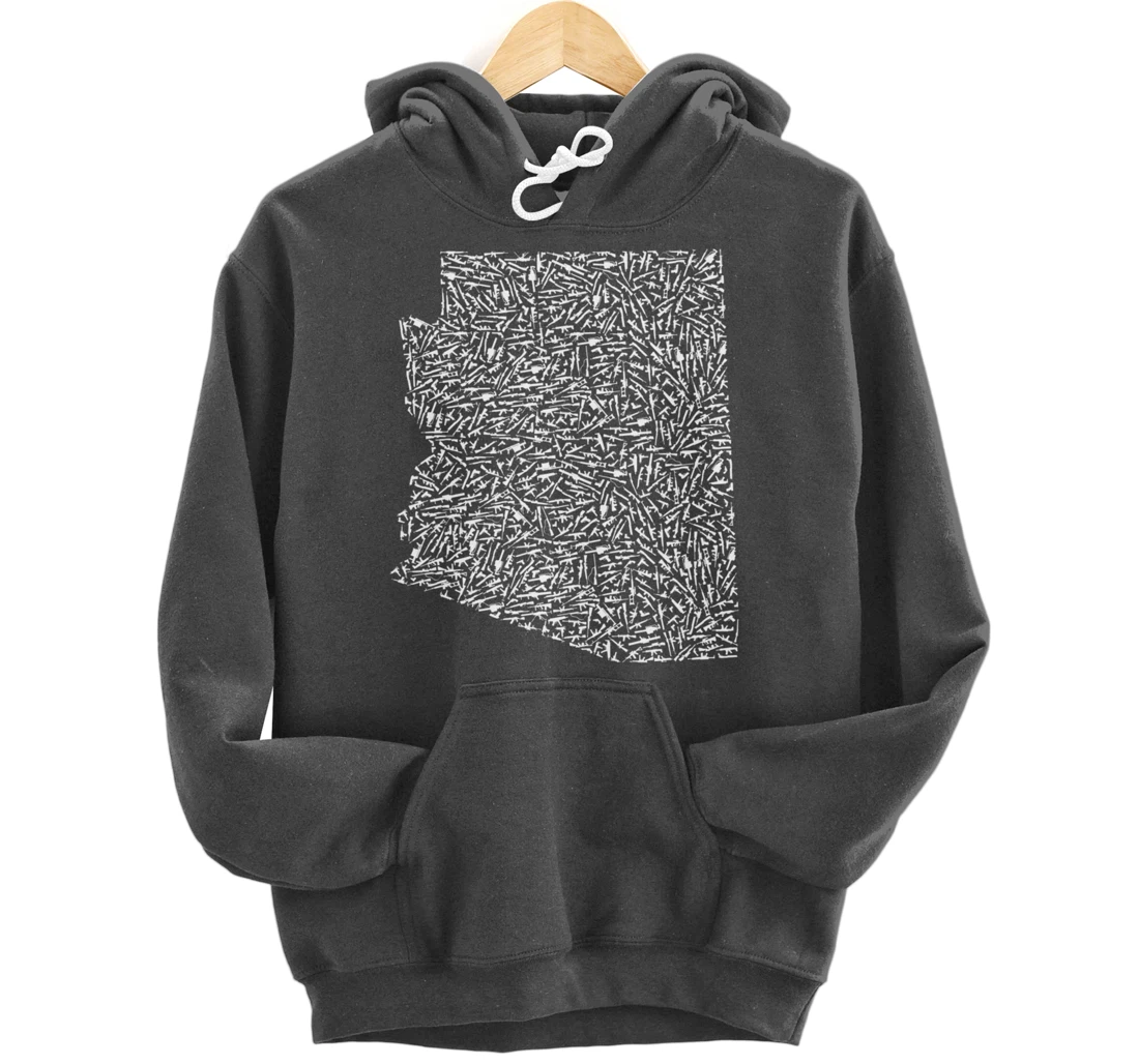 Graphic Arizona America Distressed Trump Gun Gift Idea Pullover Hoodie