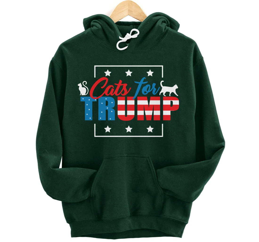 Cats For Trump - Funny Republican Cat Lovers Pullover Hoodie