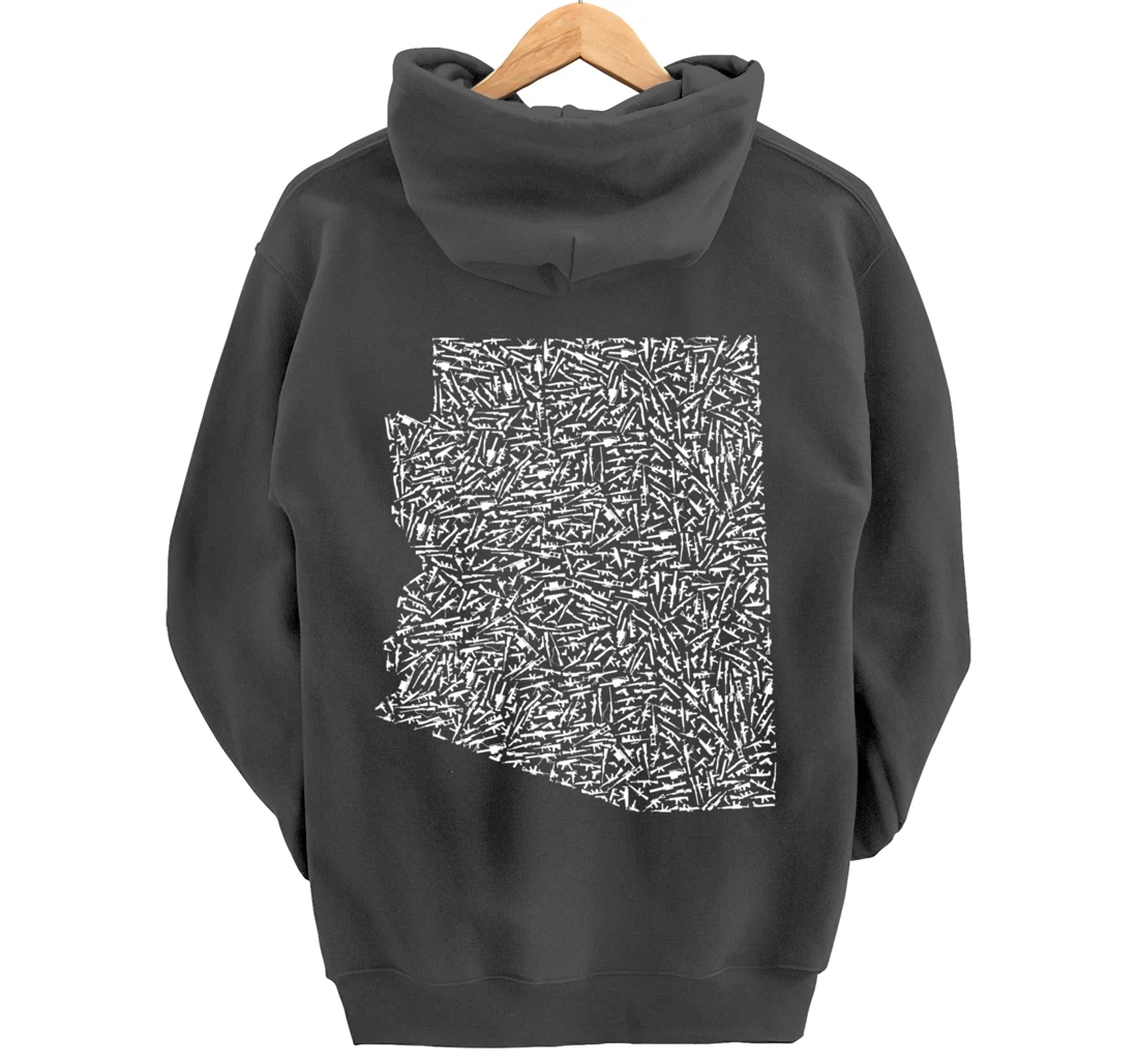 Graphic Arizona America Distressed Trump Gun Gift Idea Pullover Hoodie