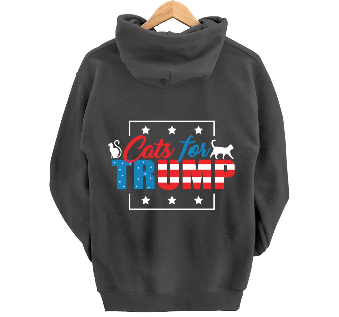 Cats For Trump - Funny Republican Cat Lovers Pullover Hoodie