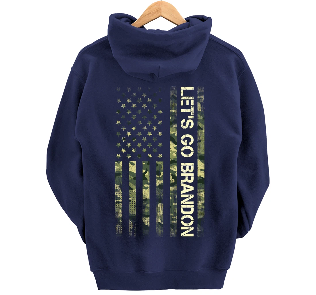 Let's Go Branson Camouflage Veteran US Flag Let Go Branson Pullover Hoodie