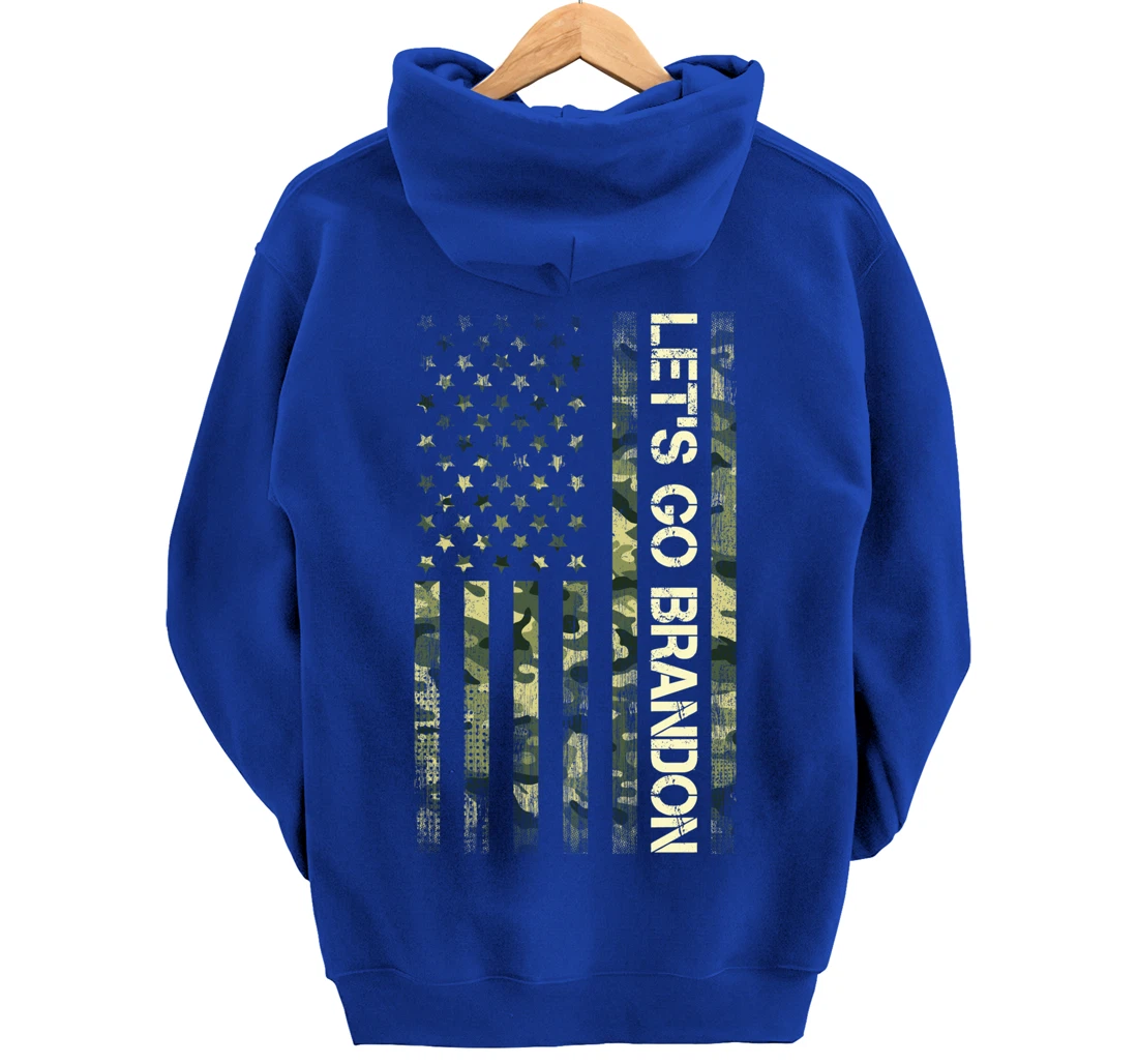 Let's Go Branson Camouflage Veteran US Flag Let Go Branson Pullover Hoodie