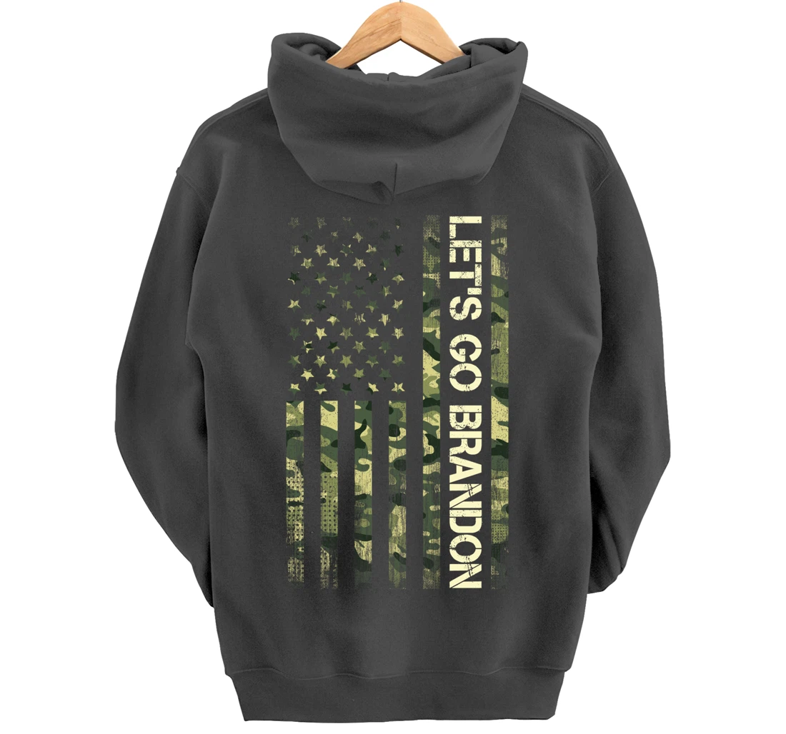 Let's Go Branson Camouflage Veteran US Flag Let Go Branson Pullover Hoodie