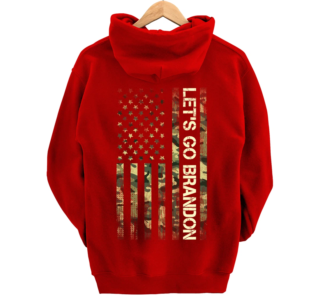 Let's Go Branson Camouflage Veteran US Flag Let Go Branson Pullover Hoodie