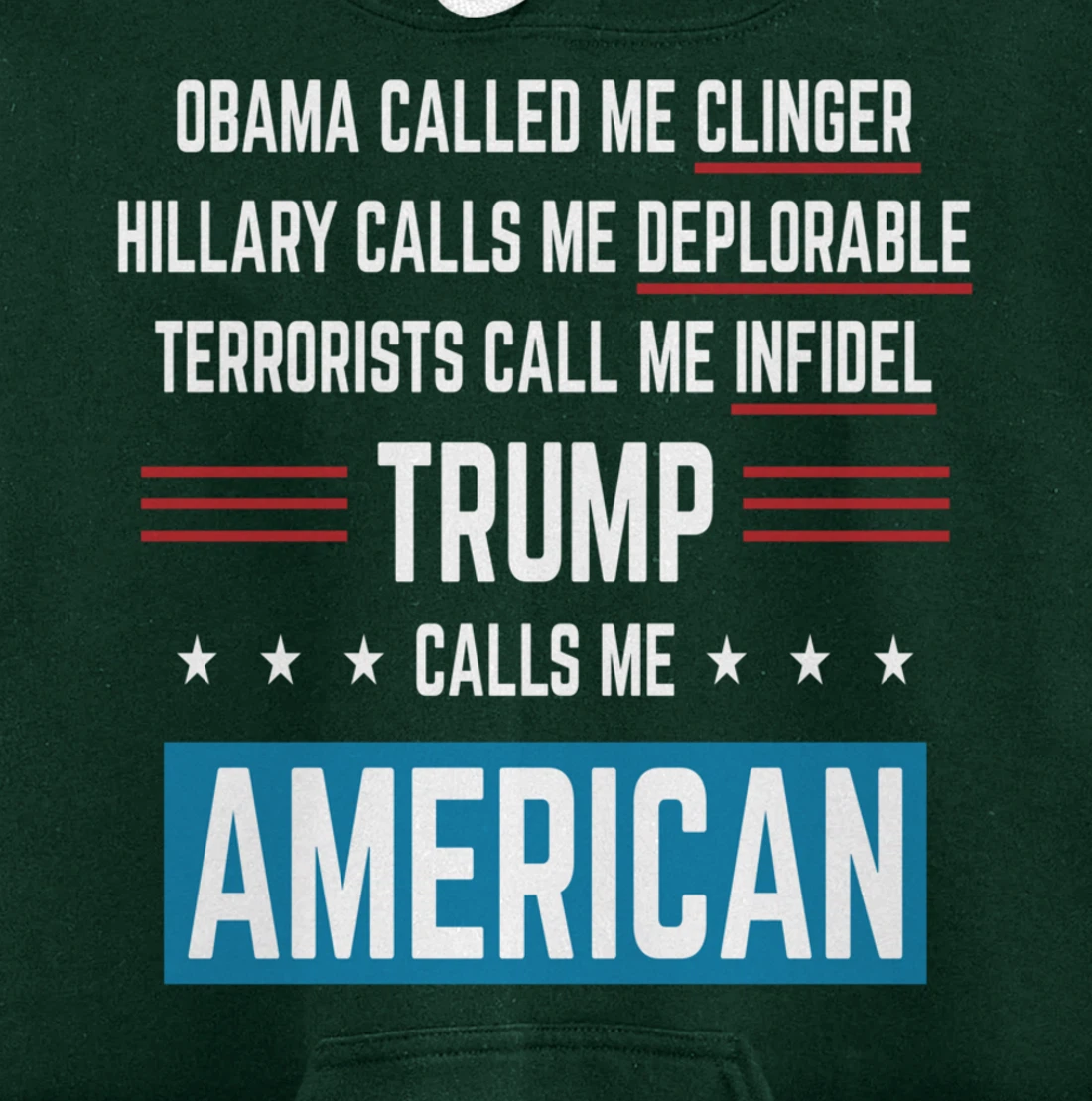 Trump American Pro American Design Pullover Hoodie