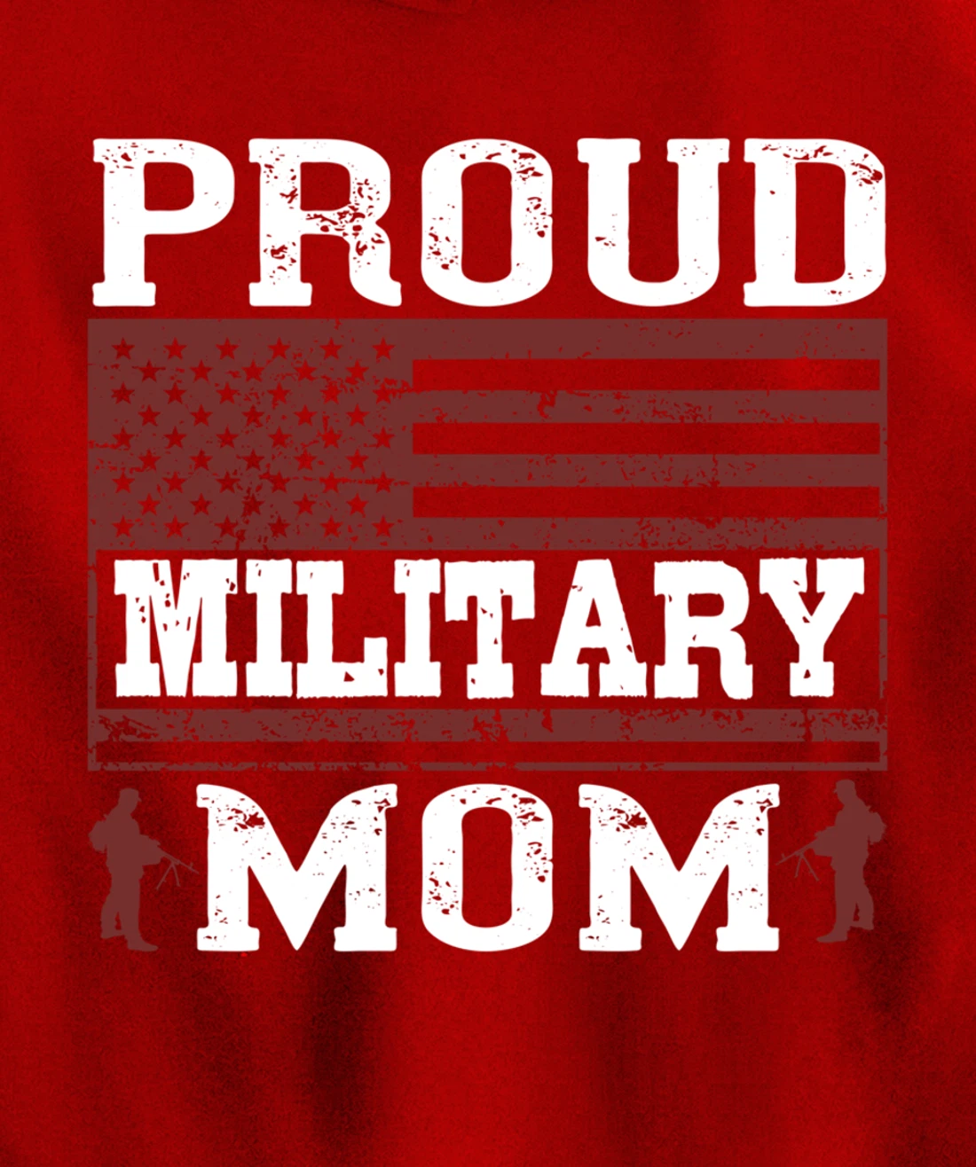 Proud Military Mom, US Flag, US Military, Happy Veterans Day Pullover Hoodie