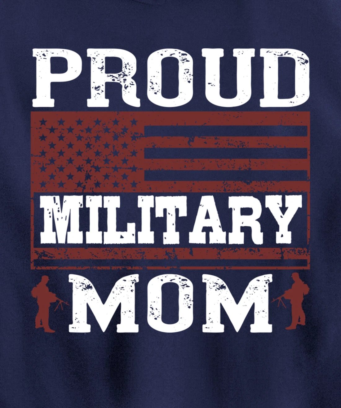 Proud Military Mom, US Flag, US Military, Happy Veterans Day Pullover Hoodie