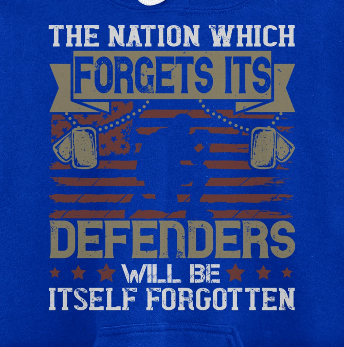 Nation Which Forgets, US Flag, US Military, Veteran's Day Pullover Hoodie