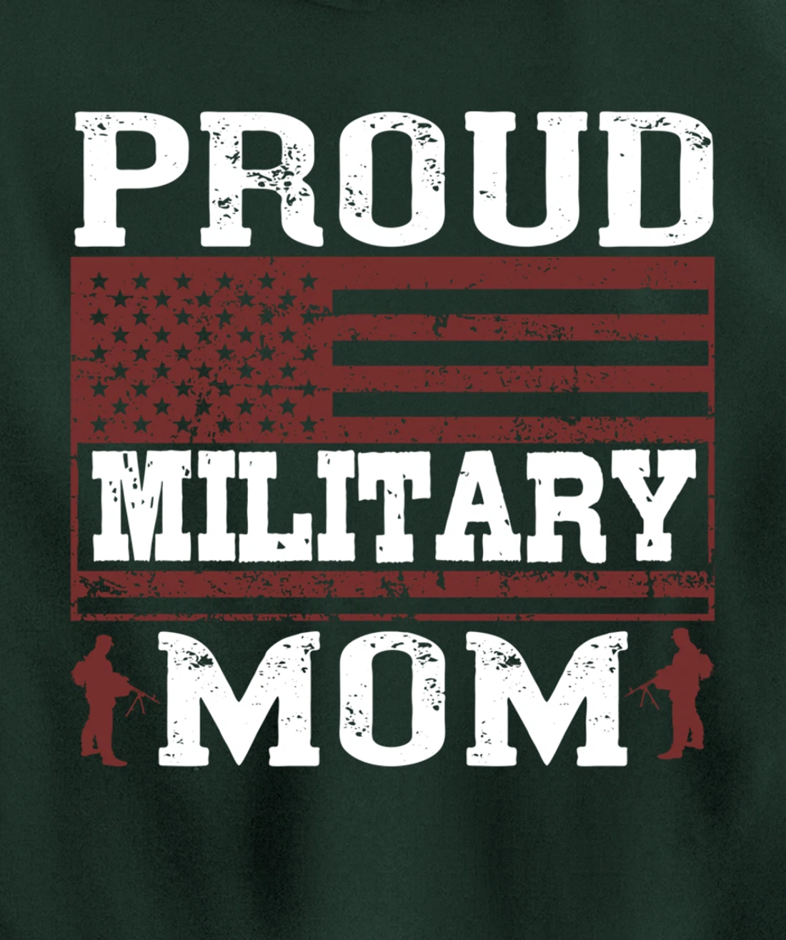 Proud Military Mom, US Flag, US Military, Happy Veterans Day Pullover Hoodie