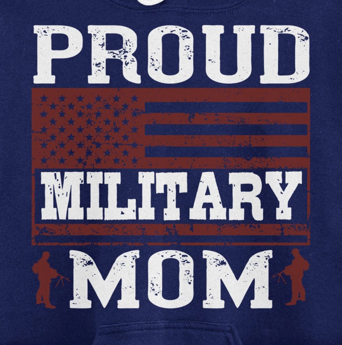 Proud Military Mom, US Flag, US Military, Happy Veterans Day Pullover Hoodie
