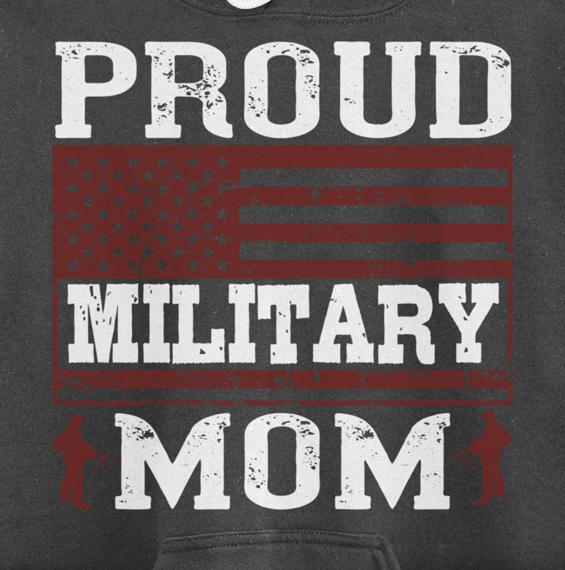 Proud Military Mom, US Flag, US Military, Happy Veterans Day Pullover Hoodie