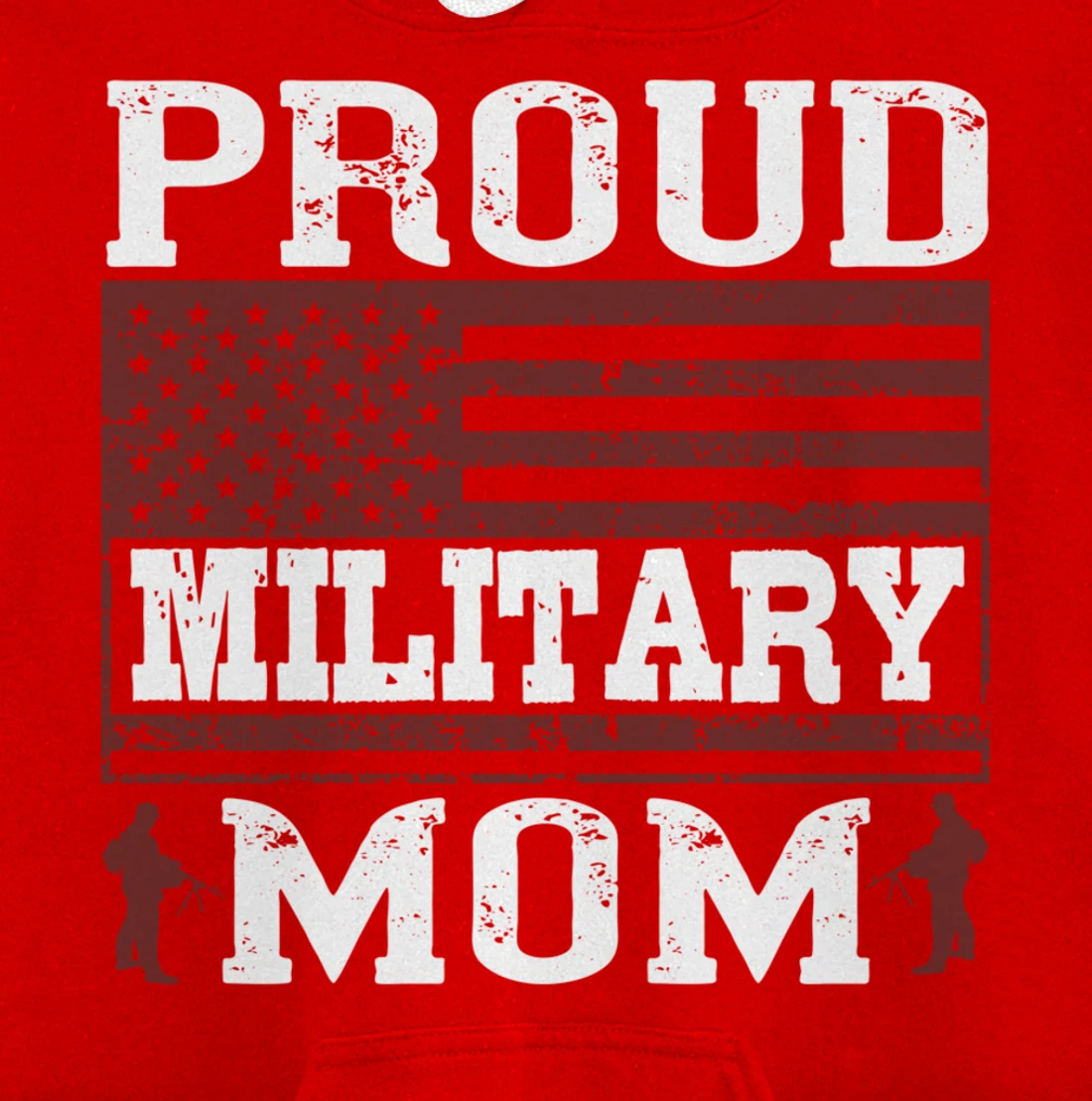 Proud Military Mom, US Flag, US Military, Happy Veterans Day Pullover Hoodie