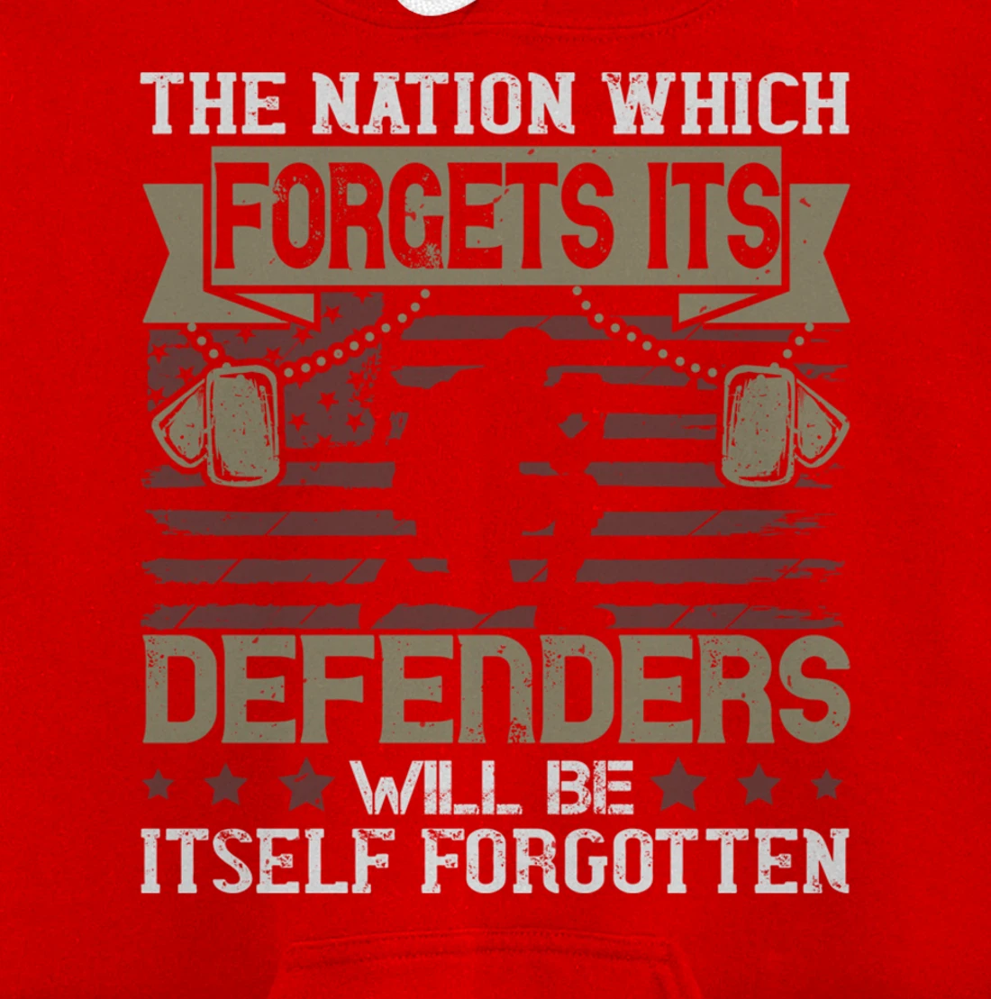 Nation Which Forgets, US Flag, US Military, Veteran's Day Pullover Hoodie